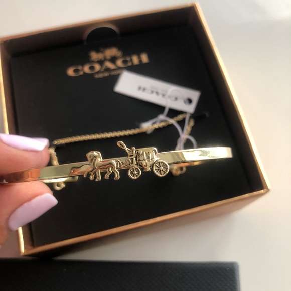 Coach Jewelry - Coach Horse and Carriage Cuff Bracelet Gold